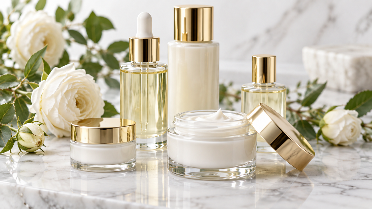 Bodegon con los diez productos mas destacados de Cosmeticos Paquita Ors
