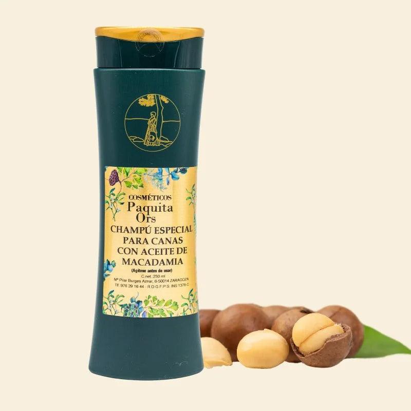 CHAMPÚ ESPECIAL PARA CANAS CON ACEITE DE MACADAMIA 250ml